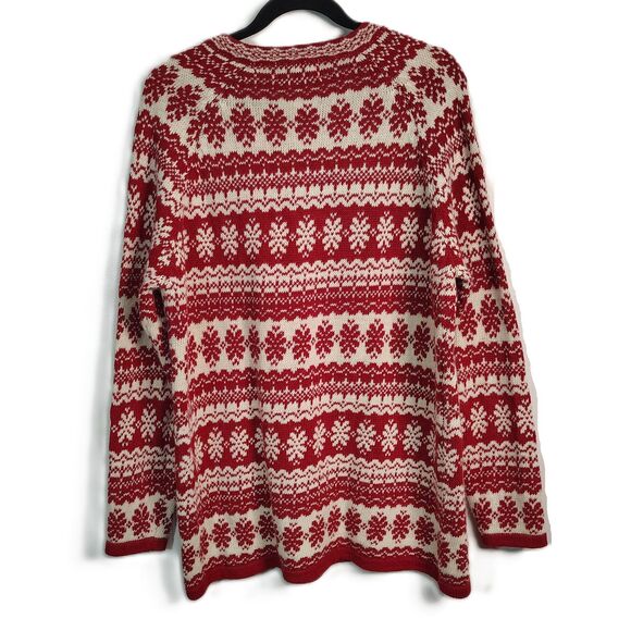 Vtg MY Christmas Snowflake Tunic Sweater MEDIUM Men's Cotton Blend Long Sleeve - Picture 4 of 5